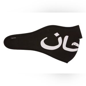 NEW SUPREME BLACK ARABIC LOGO NEOPRENE FACE MASK